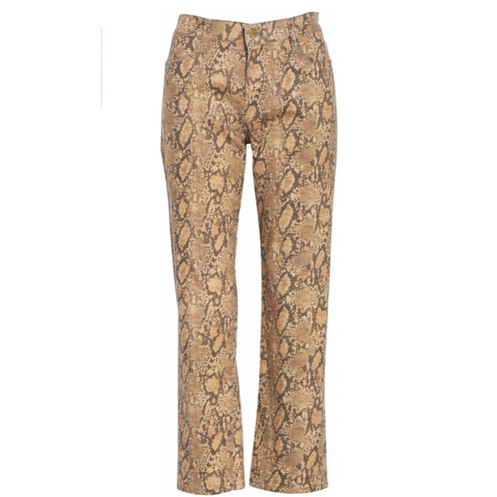 FRAME Coated python high skinny crop NWT🤎